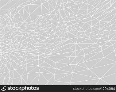 3d illustration. Abstract White and gray low polygon background.