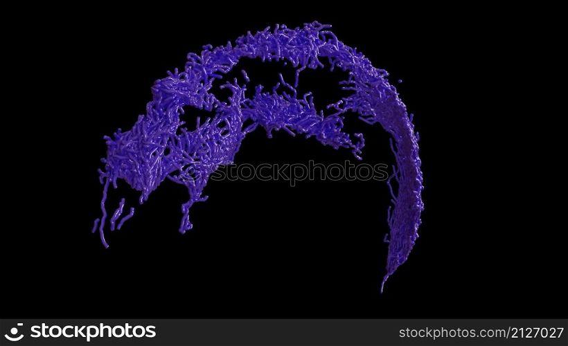 3d illustration - Abstract wire organic shape using as modern science fiction background