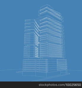 3D illustration architecture building perspective lines, modern urban architecture abstract background design. Architecture building 3d illustration ,Abstract Architecture Background.