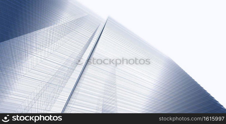 3D illustration architecture building perspective lines, modern urban architecture abstract background design. Architecture building 3d illustration ,Abstract Architecture Background.