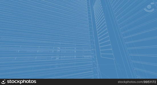 3D illustration architecture building perspective lines, modern urban architecture abstract background design. Architecture building 3d illustration ,Abstract Architecture Background.