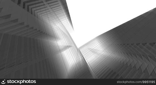 3D illustration architecture building perspective lines, modern urban architecture abstract background design. Architecture building 3d illustration ,Abstract Architecture Background.