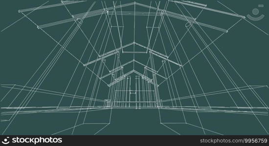 3D illustration architecture building perspective lines, modern urban architecture abstract background design. Architecture building 3d illustration ,Abstract Architecture Background.