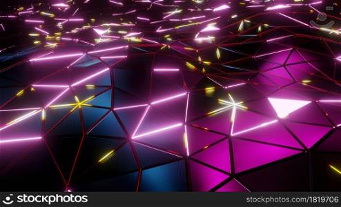 3D illustration Background for advertising and wallpaper in 90s retro and sci fi cyberpunk scene. 3D rendering in decorative concept.