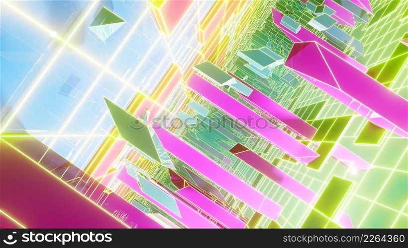 3D illustration Background for advertising and wallpaper in art retro and holographic scene. 3D rendering in decorative concept.