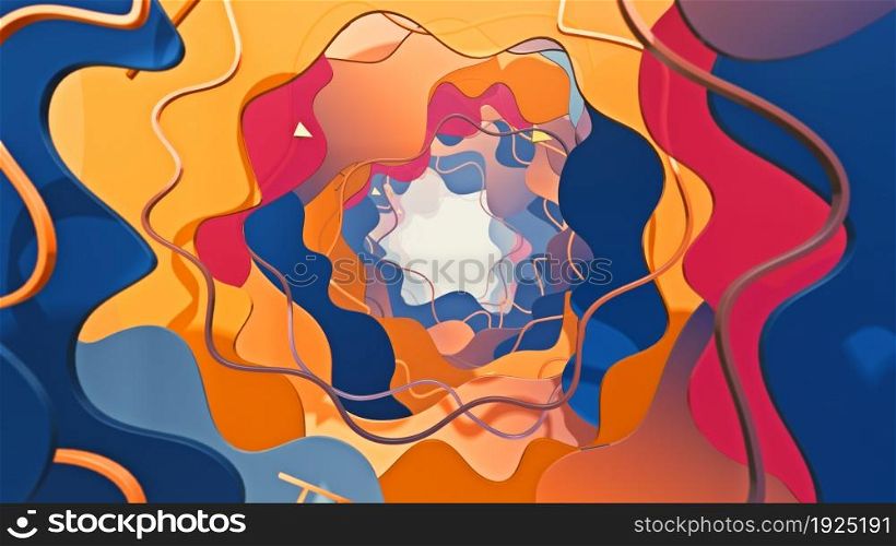 3D illustration Background for advertising and wallpaper in flat art style and abstract scene. 3D rendering in decorative concept