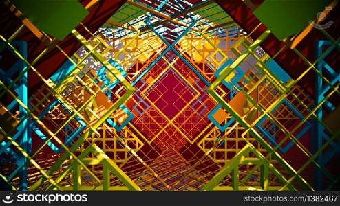 3D illustration Background for advertising and wallpaper in geometry and abstract scene. 3D rendering in decorative concept