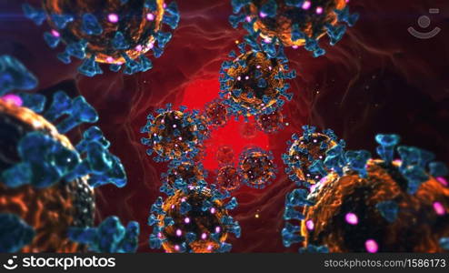 3D illustration Background for advertising and wallpaper in health and microbiology scene. 3D rendering in decorative concept.