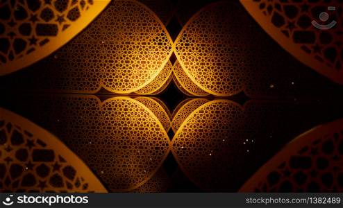3D illustration Background for advertising and wallpaper in islamic pattern and ramadan scene. 3D rendering in festival concept.