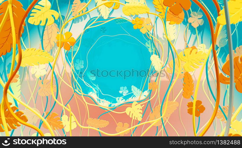 3D illustration Background for advertising and wallpaper in nature and advertising scene. 3D rendering in decorative concept