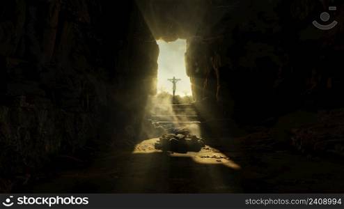 3D illustration Background for advertising and wallpaper in religion history and christian scene. 3D rendering in festival concept.
