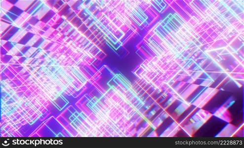 3D illustration Background for advertising and wallpaper in retro and sci fi cyberpunk scene. 3D rendering in decorative concept.