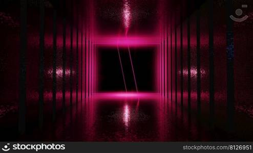 3D illustration Background for advertising and wallpaper in retro and sci fi cyberpunk scene. 3D rendering in decorative concept.