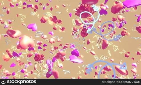 3D illustration Background for advertising and wallpaper in wedding and celebrate scene. 3D rendering in decorative concept.