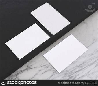 3D Illustration. Blank business cards mockup. Template for branding identity. Branding and business concept.