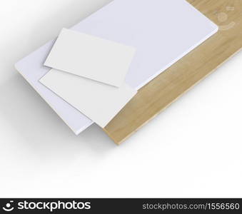 3D Illustration. Blank business cards mockup. Template for branding identity. Branding and business concept.