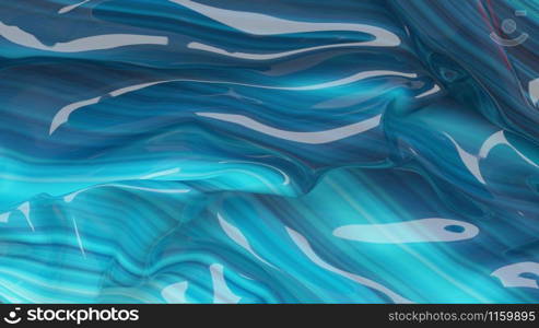 3D Illustration Blue Abstract Texture Wavy Material