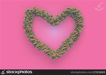 3d illustration. Branches form a heart-shaped . space for text
