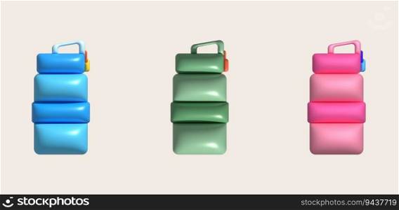 3d illustration c&ing equipment design ,Container water bottles for sport 
