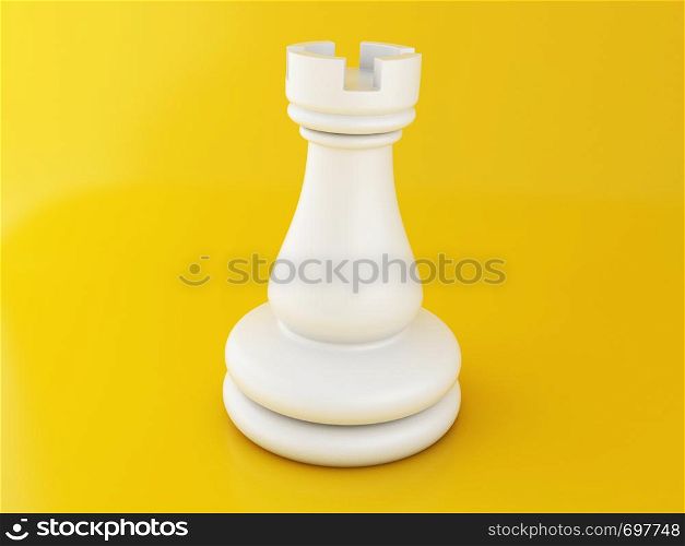 3d illustration. Chess piece on yellow background. Victory and strategy concept.