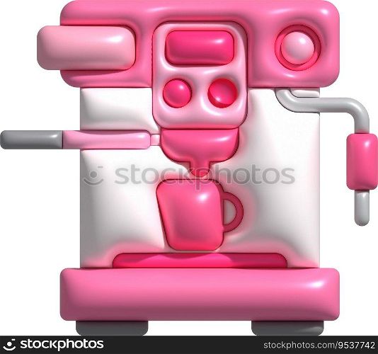 3d illustration Coffee maker machine for making coffee cappuccino and espresso.