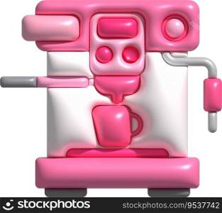 3d illustration Coffee maker machine for making coffee cappuccino and espresso.