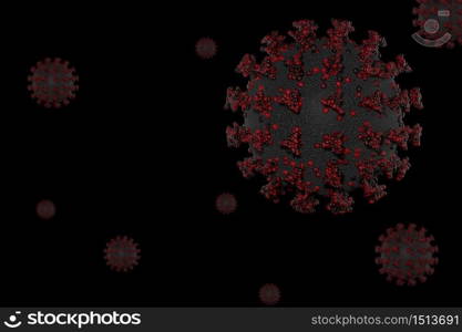 3d illustration colona virus or covid19 dangerous disease