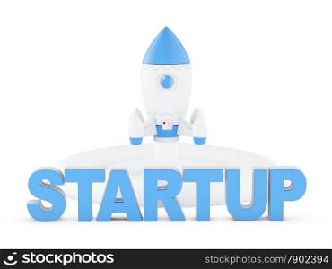 3D illustration concept of new business project startup.