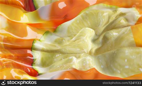 3D Illustration Fruit Abstraction Texture Wavy Material