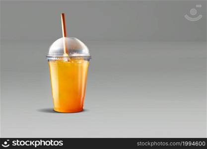 3D illustration. Glasses of refreshing drinks for the summer. isolated on grey background. suitable for your design element.