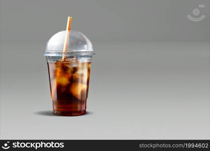 3D illustration. Glasses of refreshing drinks for the summer. isolated on grey background. suitable for your design element.