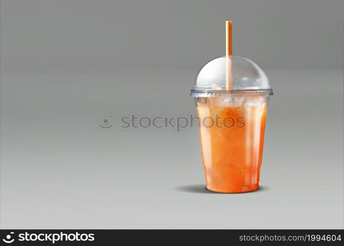 3D illustration. Glasses of refreshing drinks for the summer. isolated on grey background. suitable for your design element.