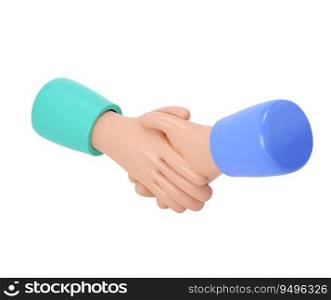 3d illustration hand. Deal icon. Cartoon character handshake. Business clip art isolated with clipping path.. 3d illustration hand. Deal icon. Cartoon character handshake. Business clip art isolated with clipping path