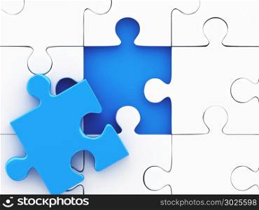 3d illustration. Jigsaw Puzzle. Business creativity and success concept.