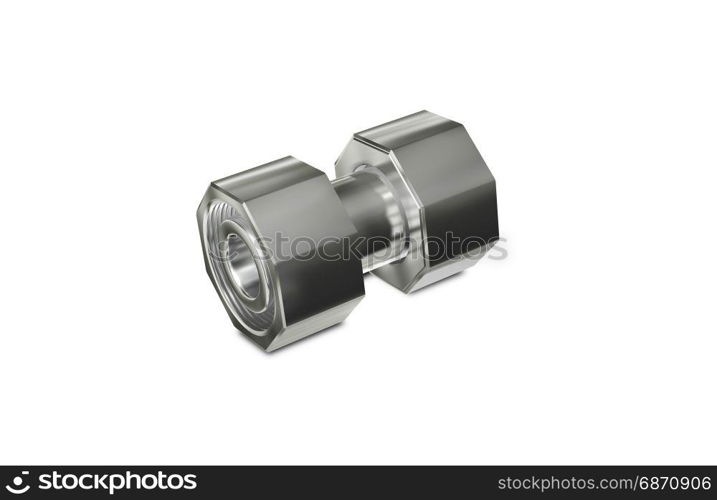 3d illustration Metallic Chrome Plated Industrial Part