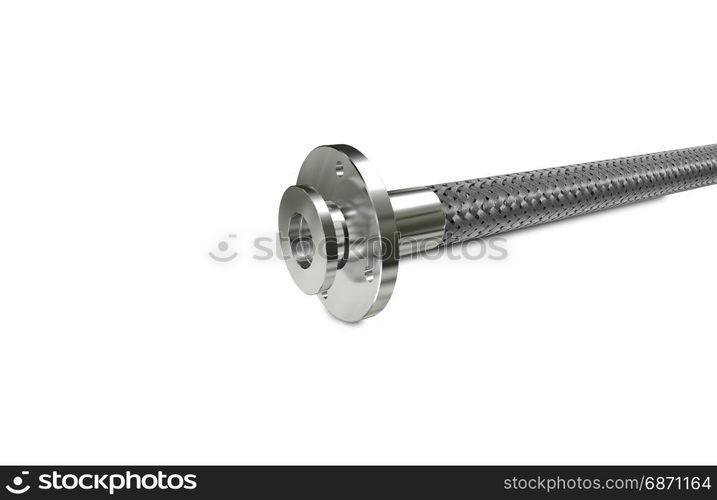 3d illustration Metallic Chrome Plated Industrial Part