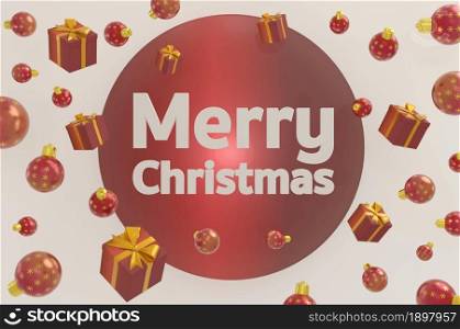 3d illustration. New Year and Christmas design. decorative festive object. Holiday banner, web poster, flyer, stylish brochure, greeting card, cover. Xmas background