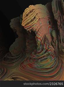 3D Illustration of a Beautiful infinite mathematical mandelbrot set fractal.. Abstract Computer generated Fractal design. 3D Aliens Illustration of a Beautiful infinite mathematical mandelbrot set fractal.
