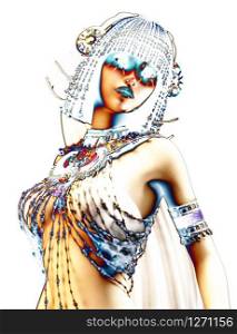 3D Illustration of a Fantasy Female