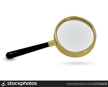 3d illustration of a magnifying glass on a white background