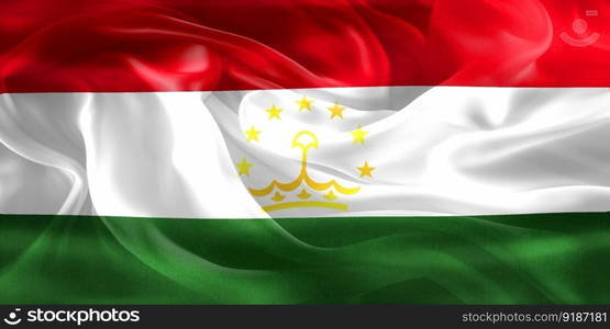 3D-Illustration of a Tajikistan flag - realistic waving fabric flag.