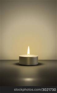 3d illustration of a typical tealight with space for your content