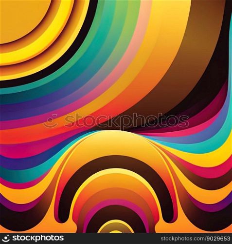 3d illustration of abstract background of vivid colorful neon lights in shape of circle. Abstract background with bright abstract background