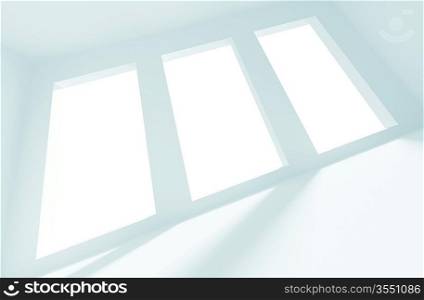 3d Illustration of Abstract Blue Architectural Background
