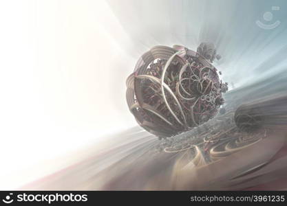 3d illustration of abstract geometric composition ,digital art works.