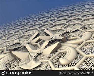 3d illustration of abstract geometric composition ,digital art works.