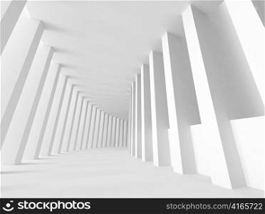 3d Illustration of Abstract Interior with Columns