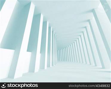 3d Illustration of Abstract Interior with Columns