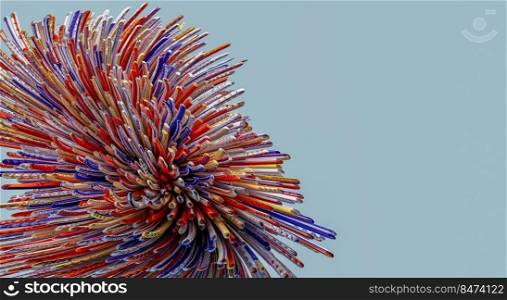3d illustration of abstract objects and colors