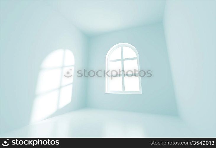 3d Illustration of Arched Window Background or Wallpaper